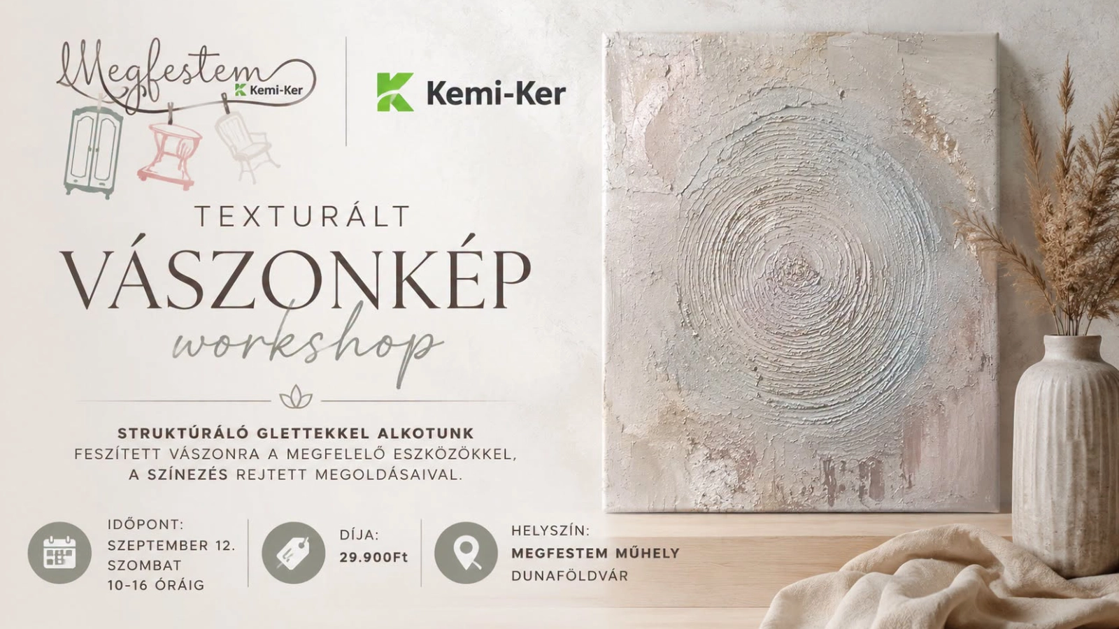 Textúrált vászonkép workshop